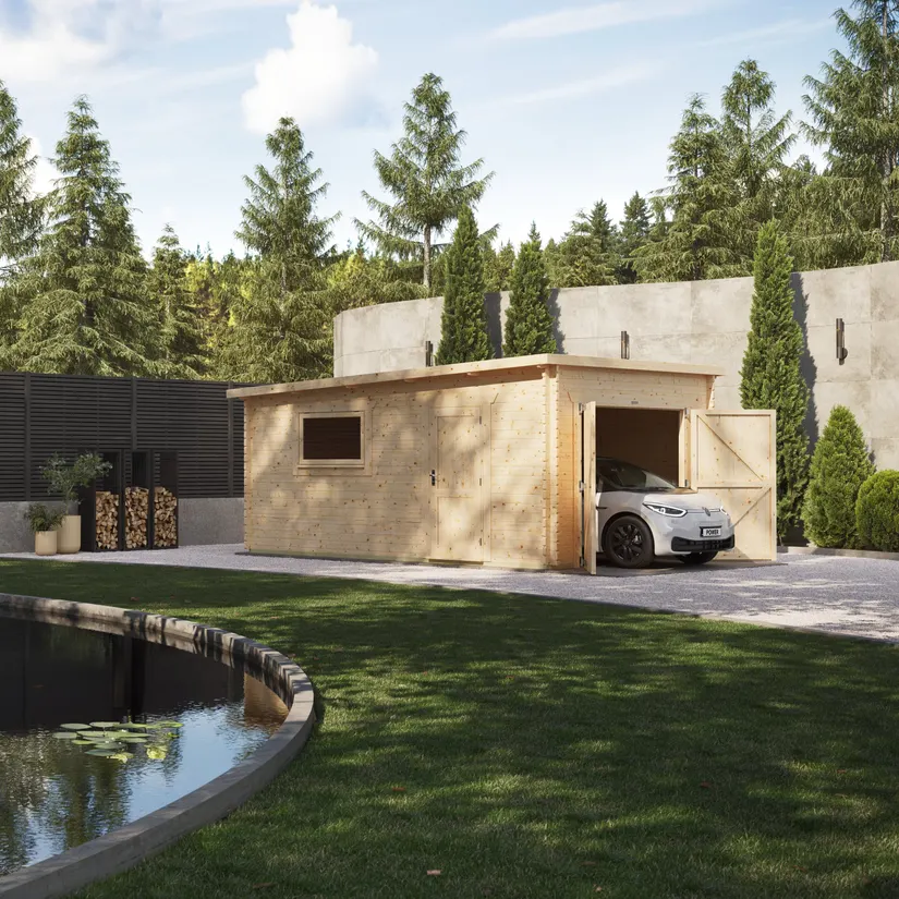Pent Log Cabin Garage timber garden building